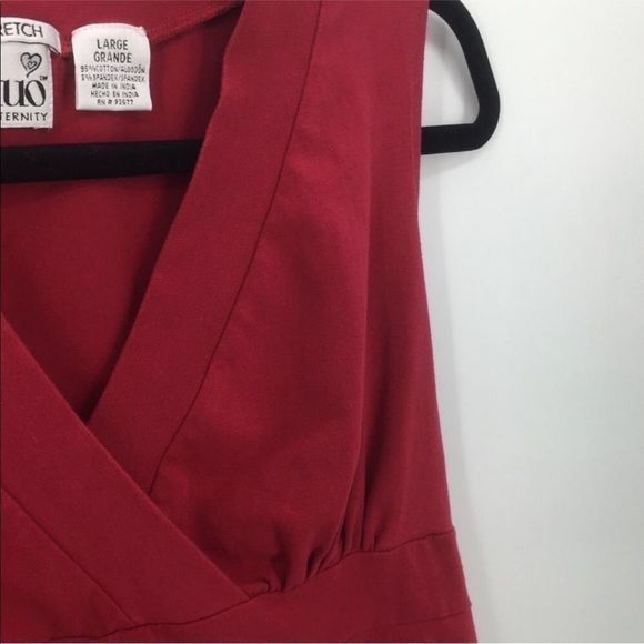 4/$45 | DUO MATERNITY | Red Wrap Style Sleeveless Tank Top | Large - Picture 3 of 7